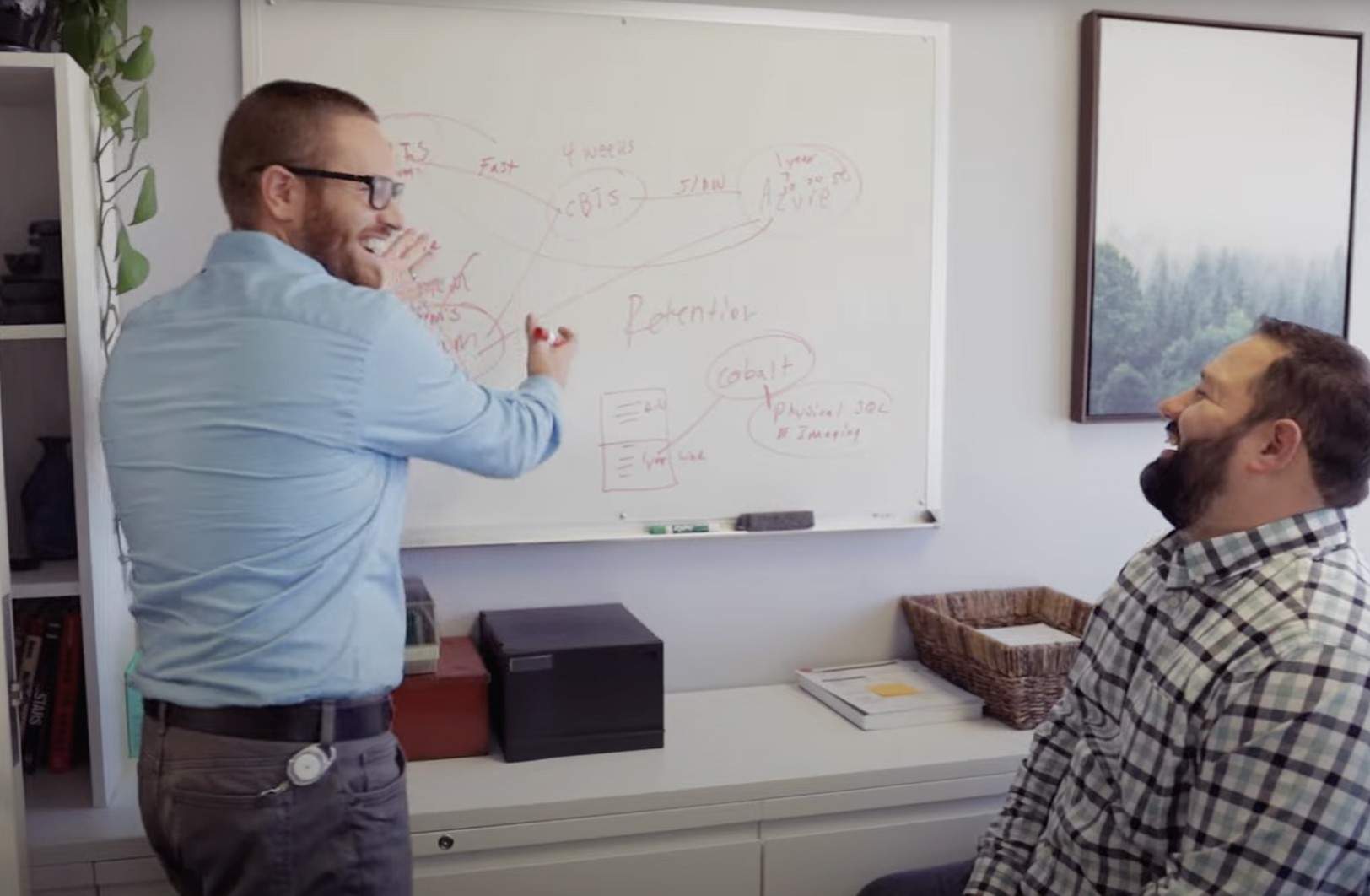 Two men working in an office