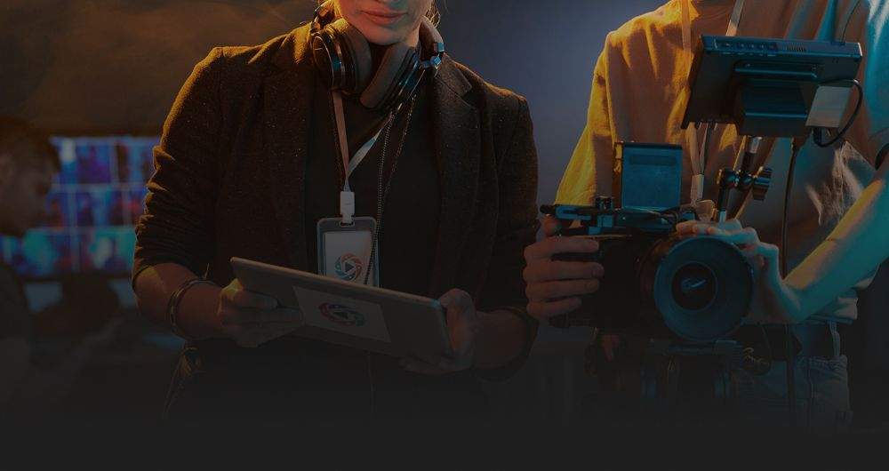 People working on a production set