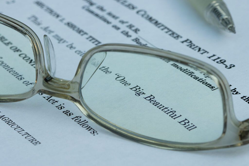 document with glasses on top